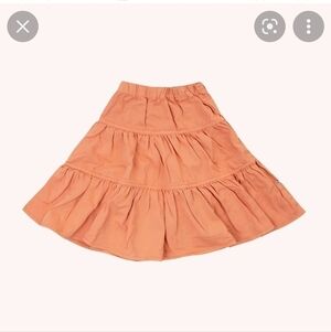 Carlijnq Pink Denim Flared Skirt sz 146/152 coral new with tags K22